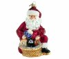 Christmas bauble Santa 13cm - With puppies